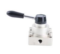 3 Position 4 Way Air Hand Valve Rotary Lever Pneumatic Flow Control Switch High Precision Aluminium Manual Control Valve for Industrial Automation Systems