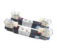 3 Position 5 Port 4V130C-06 4V230C-08 4V330C-10 4V430C-15 Air Solenoid Valves Pneumatic Control Valves Size : DC12V(4v430c-15 Pc8-04,AC220V)