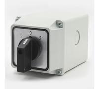 3-Position Rotary Cam Changeover Switch 380V 25A 12 Terminals Ip65 Enclosed Flame Retardant Pc For Motor Start Reversing Control Lw26-25