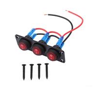 3-Position Round LED Switch Panel 20A 12V-24V with Waterproof Design and Aluminum Alloy Frame for For toggle Switch Integration in Mobile Applications