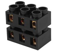 3 Position Screw Terminal Strip Block 500v 2pcs Dual Row 60a Black | Pre Insulated Terminals, Barrier Strip Jumper Feature, Marine Electricians, Control Panel Power Supplies