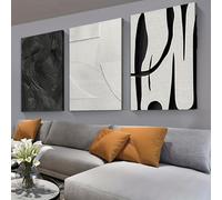 3 Poster Set, Black and White Abstract Canvas Wall Art, Modern Line Drawings and Geometric Prints, Minimalist Unframed Posters for Living Room Bedroom or Office, Contemporary Home Decoration (50*70CM)