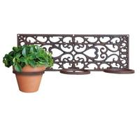 3 Pot Flowerpot Wall Holder Rack Fallen Fruits Brown One Size