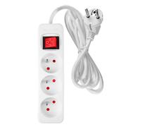 3 power strip 5m socket, 3x1.5mm2, white, ON/OFF 90-180 socket