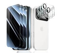 3*Privacy Screen Protector and 3*Camera Lens Protector for Apple 17 Pro Max with a Installation Alignment Aid, Anti-Spy Tempered Glass Film, Private Black Protection, [Anti-Scratch][9H Hardness]