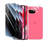 3*Privacy Screen Protector and 3*Camera Lens Protector for Google Pixel 9A with a Installation Alignment Aid, Anti-Spy Tempered Glass Film, Private Black Protection, [Anti-Scratch][9H Hardness]