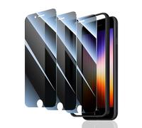 3*Privacy Screen Protector for iPhone 6/6S/7/8/SE3/SE2020/SE2022 with a Installation Alignment Aid, Anti-Spy Tempered Glass Film, Private Black Protection, [Shatterproof][ Shockproof][Scratchproof]