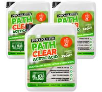 Pro-Kleen Path Cleaner Acetic Acid Concentrated 30% - Glyphosate Free - See Results In Hours, Double Strength - Eco-Friendly, Organic, Children and Pet Safe Once Dry (3 x 5 Litres)