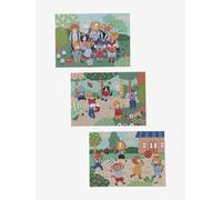 3 Progressive Puzzles, 36 to 60 Cardboard Pieces, Happy Animals multicoloured