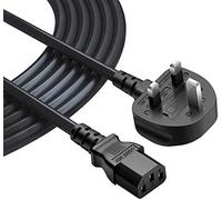 3 Prong Power Cable Cord 3 Meter Long Kettle Lead Compatible With Samsung/Dell/Sony/Panasonic/LG/Toshiba/Acer/Asus/BenQ/LCD Plasma TV and LED Monitor Mains Power Plug