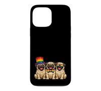3 Pugs In A Row Pride Dogs Rainbow Flag LGBTQ+ Case for iPhone 13 Pro Max