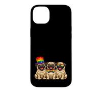 3 Pugs In A Row Pride Dogs Rainbow Flag LGBTQ+ Case for iPhone 14 Plus