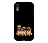 3 Pugs In A Row Pride Dogs Rainbow Flag LGBTQ+ Case for iPhone XR