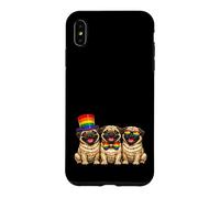 3 Pugs In A Row Pride Dogs Rainbow Flag LGBTQ+ Case for iPhone XS Max