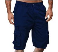 3 Quarter Shorts Mens Mens Cargo Shorts Summer Elasticated Waist Knee Length Golf Bermuda Short with Multi Pockets Outdoor Lightweight Work Combat Hiking Trousers Workout Running Jogging Bottoms
