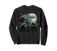 3 Raccoons Fear UFO Arrival Night Shock Of Alien Invasion Sweatshirt