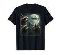 3 Raccoons Fear UFO Arrival Night Shock Of Alien Invasion T-Shirt