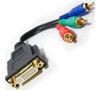 Loops DVI-A Analogue Male to 3 RCA Component RGB Female Adapter - TV/PC Monitor Video