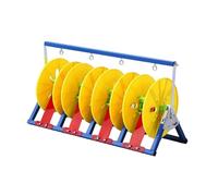 3 Reel Wire Spool Holder, Folding Cable Dispenser Rack, Floor-Standing Electric Wire Organizer for Industrial & Retail Use