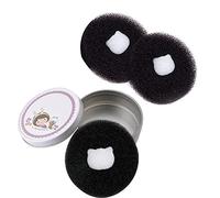 3 Replacement Sponges Color Removal Sponge Brush Cleaner with One Silver Tin and Lid Set Brush Color Removal Sponge Without Water or Chemical Solution for Travel (black)