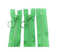 3# Resin Closed-End Zipper with Pull Ring for DIY Bag Sewing Crafts 30-70cm,Grass Green,60cm
