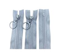 3# Resin Closed-End Zipper with Pull Ring for DIY Bag Sewing Crafts 30-70cm,Gray,70cm