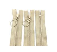 3# Resin Closed-End Zipper with Pull Ring for DIY Bag Sewing Crafts 30-70cm,Khaki,60cm