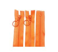 3# Resin Closed-End Zipper with Pull Ring for DIY Bag Sewing Crafts 30-70cm,Orange,50cm