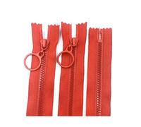 3# Resin Closed-End Zipper with Pull Ring for DIY Bag Sewing Crafts 30-70cm,Red,60cm