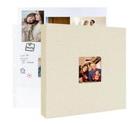 3 Ring Binder 12x12 Inch Large Scrapbook Photo Album, Linen Cover Scrap Book with 30 Plastic Sleeves 60 Pages 12 x 12 Scrapbooks White Pages for Wedding Couples Baby Travel Mothers Day Gifts(Beige)