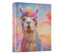 3 Ring Binder Alpaca Wearing Macrame A4 Binders with Clip Hold 200 Sheets with PVC Pockets Files Organisation for School Office Supplies 1 Pack