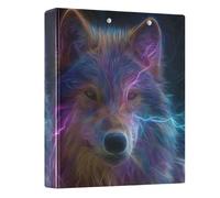 3 Ring Binder Arc Neon Wolf A4 Binders with Clip Hold 200 Sheets with PVC Pockets Files Organisation for School Office Supplies 1 Pack