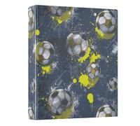 3 Ring Binder Artistic Football A4 Binders with Clip Hold 200 Sheets with PVC Pockets Files Organisation for School Office Supplies 1 Pack