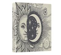 3 Ring Binder Astrology Moon Sun A4 Binders with Clip Hold 200 Sheets with PVC Pockets Files Organisation for School Office Supplies 1 Pack