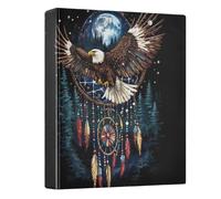 3 Ring Binder Bald Eagle Dreamcatcher A4 Binders with Clip Hold 200 Sheets with PVC Pockets Files Organisation for School Office Supplies 1 Pack