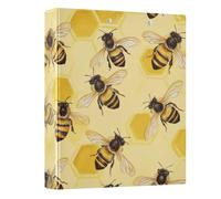 3 Ring Binder Bee Patterns A4 Binders with Clip Hold 200 Sheets with PVC Pockets Files Organisation for School Office Supplies 1 Pack