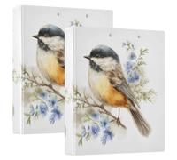3 Ring Binder Bird-j A4 Binders with Clip Hold 200 Sheets with PVC Pockets Files Organisation for School Office Supplies 2 Pack