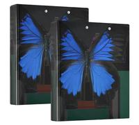 3 Ring Binder Butterfly A4 Binders with Clip Hold 200 Sheets with PVC Pockets Files Organisation for School Office Supplies 2 Pack