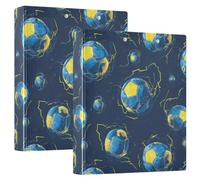 3 Ring Binder Cartoon Lightning Soccer A4 Binders with Clip Hold 200 Sheets with PVC Pockets Files Organisation for School Office Supplies 2 Pack