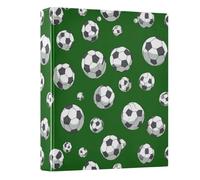 3 Ring Binder Cartoon Soccer Pattern A4 Binders with Clip Hold 200 Sheets with PVC Pockets Files Organisation for School Office Supplies 1 Pack