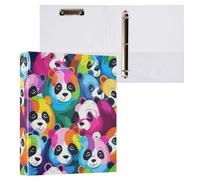 3 Ring Binder, Colorful Panda Face Round Ring Binder 1.5 Inch View-Binders 200 Sheets A4 Paper Binder Organizer for Home School Office, 1 Pack