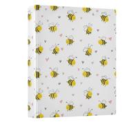 3 Ring Binder Cute Bee A4 Binders with Clip Hold 200 Sheets with PVC Pockets Files Organisation for School Office Supplies 1 Pack