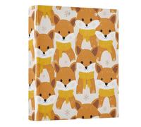 3 Ring Binder Cute Little Foxes A4 Binders with Clip Hold 200 Sheets with PVC Pockets Files Organisation for School Office 1 Pack
