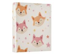 3 Ring Binder Cute Little Foxes A4 Binders with Clip Hold 200 Sheets with PVC Pockets Files Organisation for School Office Supplies 1 Pack