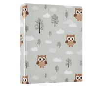 3 Ring Binder Cute Little Owls A4 Binders with Clip Hold 200 Sheets with PVC Pockets Files Organisation for School Office Supplies 1 Pack