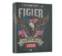 3 Ring Binder Eagle Flag A4 Binders with Clip Hold 200 Sheets with PVC Pockets Files Organisation for School Office Supplies 1 Pack