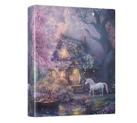 3 Ring Binder Fantasy Fairy Tale House A4 Binders with Clip Hold 200 Sheets with PVC Pockets Files Organisation for School Office Supplies 1 Pack