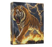 3 Ring Binder Fierce Tiger-01 A4 Binders with Clip Hold 200 Sheets with PVC Pockets Files Organisation for School Office Supplies 1 Pack