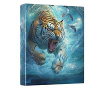 3 Ring Binder Fierce Tiger-04 A4 Binders with Clip Hold 200 Sheets with PVC Pockets Files Organisation for School Office Supplies 1 Pack