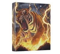 3 Ring Binder Fierce Tiger A4 Binders with Clip Hold 200 Sheets with PVC Pockets Files Organisation for School Office Supplies 1 Pack